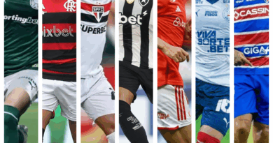 Montagem com fotos dos jogadores Vitor Roque, Arrascaeta, Alisson, Marlon Freitas, Alan Patrick, Everton Ribeiro e Deyverson