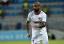 Lateral-esquerdo Bruno Franco, jogador do Araz, do Azerbaijão, em partida da Conference League