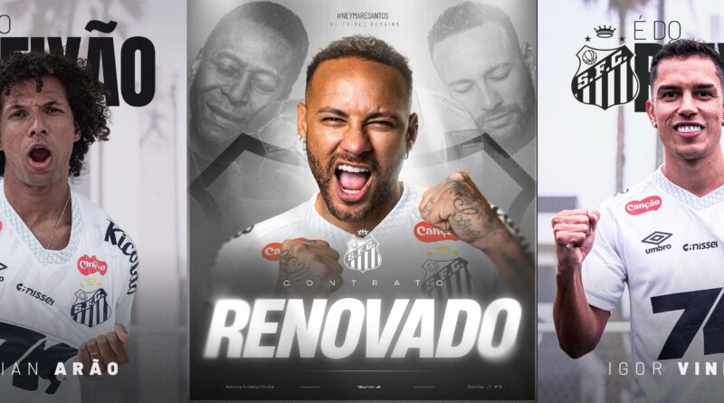 Além da renovação de Neymar, Santos anuncia as contratações de William Arão e Igor Vinícius