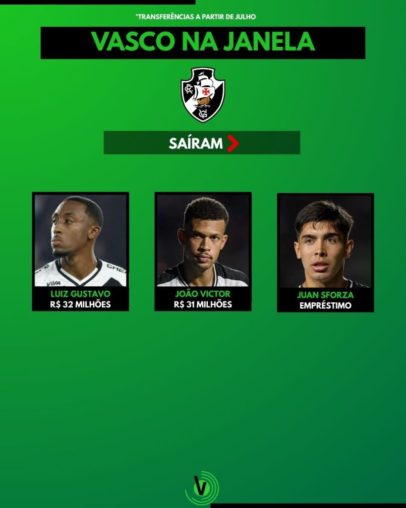 Três jogadores deixaram o Vasco no meio de ano
