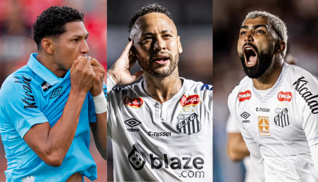Descubra quem é a maior vítima de Neymar, Gabigol e Rony, trio de ataque do Santos