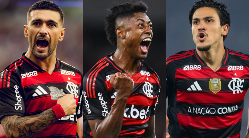 Descubra quem é a maior vítima de Arrascaeta, Bruno Henrique e Pedro, do Flamengo