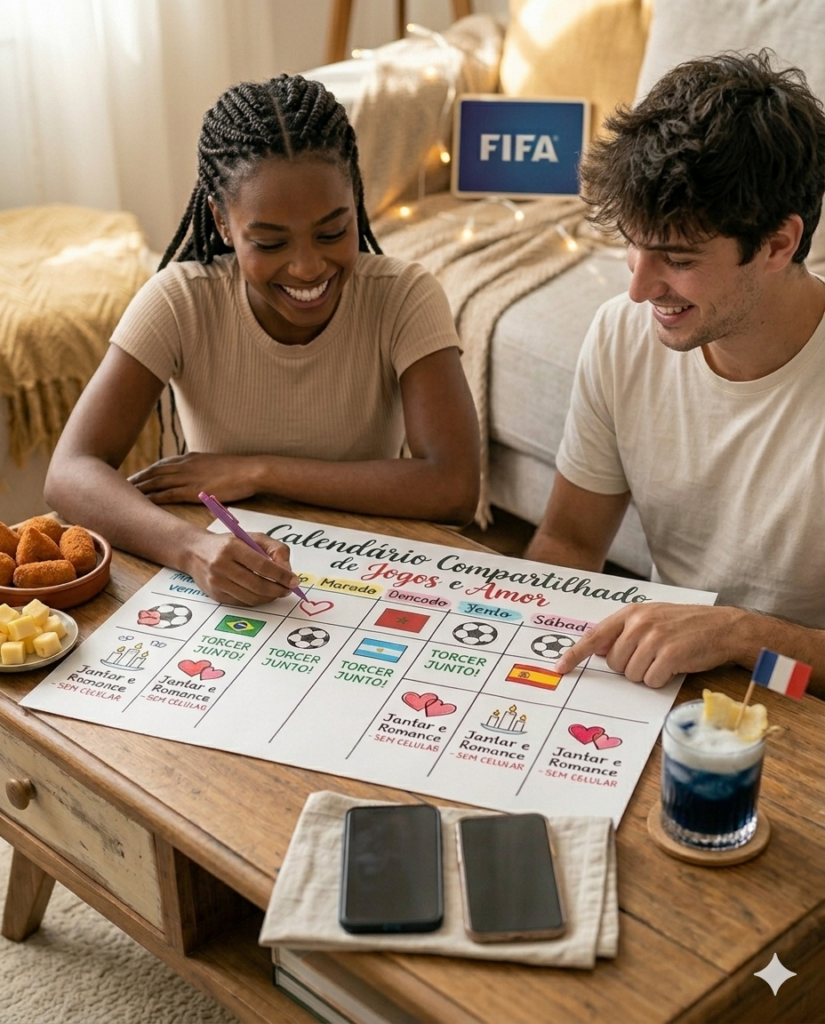 Dia dos Namorados na Copa do Mundo? Veja dicas para equilibrar romance e futebol durante o Mundial de 2026.