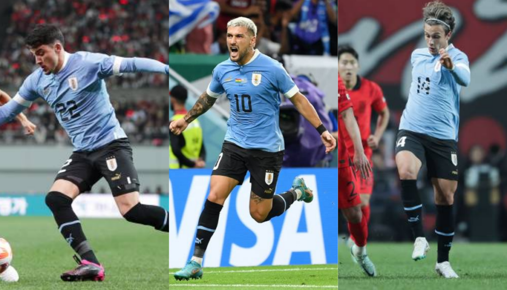 Uruguai convocou sete jogadores da Série para a Copa do Mundo de 2026 (Fotos: Divulgação/AUF)