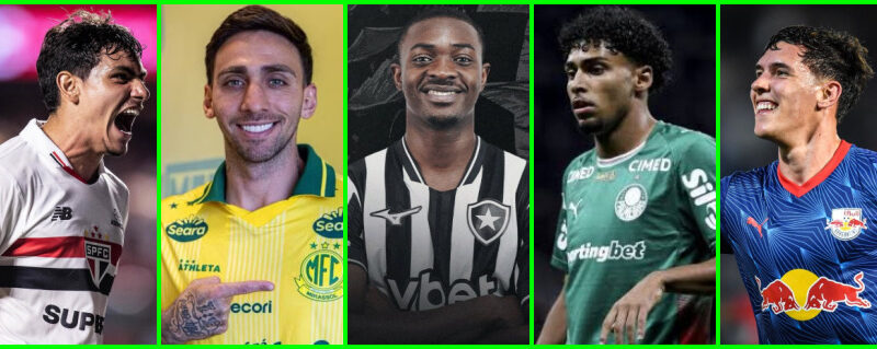 Mercado da bola nacional ganha novos capítulos: Palmeiras, Botafogo, São Paulo, Atlético-MG e Mirassol movimentam a janela