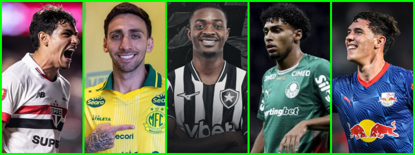 Mercado da bola nacional ganha novos capítulos: Palmeiras, Botafogo, São Paulo, Atlético-MG e Mirassol movimentam a janela