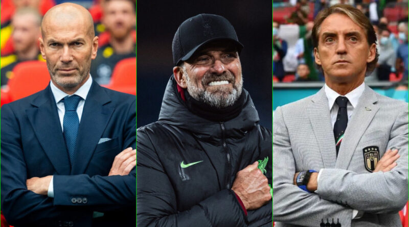 Zinedine Zidane, Jürgen Klopp e Roberto Mancini são os novos treinadores de França, Alemanha e Itália