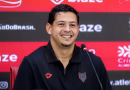 Meia Guilherme Marques em entrevista coletiva após empate do Atlético-GO na Série B