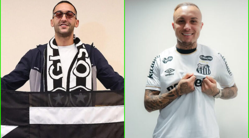 Ziyech e Cebolinha são os reforços de Botafogo e Santos na reta final da janela de transferências do futebol brasileiro