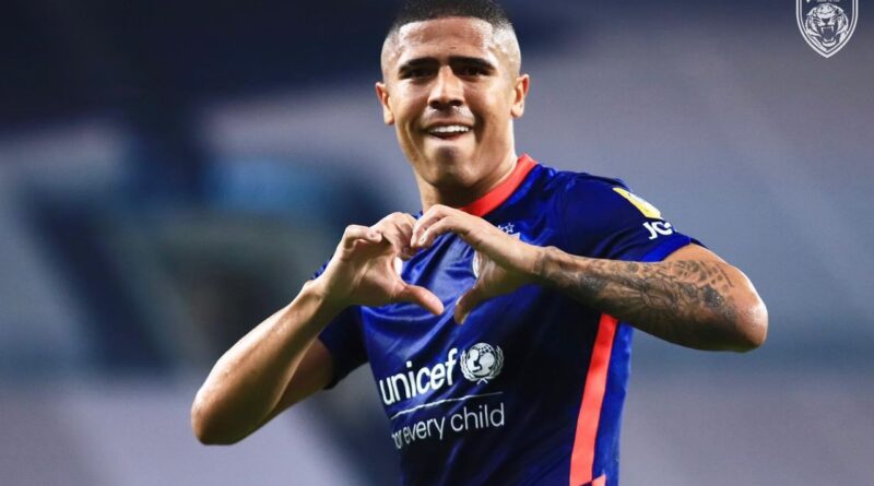 Bergson comemora gol pelo Johor e pode defender a seleção da Malásia